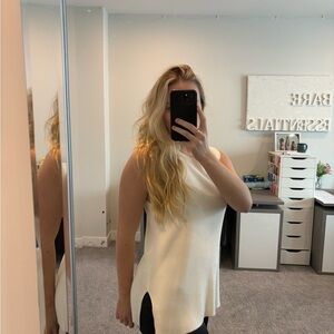 Abercrombie White Sleeveless Ribbed Top